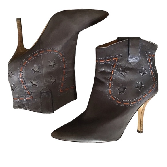 NINE WEST Vintage Ankle Boots Purple 4” Heel Size 9.5M - Picture 8 of 8